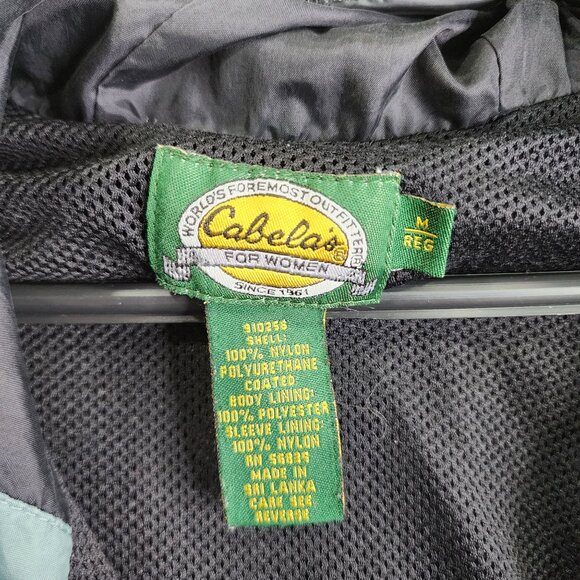 Womens Green Cabelas Hooded Jacket Mesh Lining Full Zip Vented back Size M - Picture 5 of 9